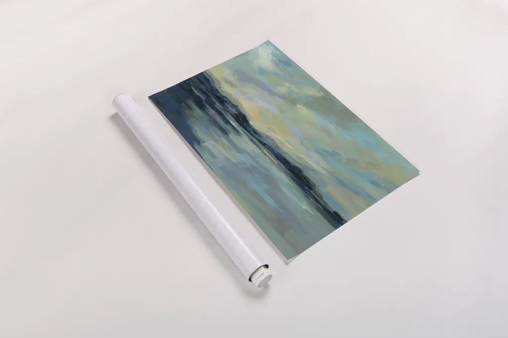 Indigo Sea by Silvia Vassileva. shown as a rolled paper print. Available as archival giclee rolled canvas, fine art paper, or poster print. SKU 56259i.