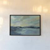 Indigo Sea by Silvia Vassileva. shown as a paper print in a black flame. Available as a archival giclee rolled canvas, fine art paper, or poster print. SKU 56259i.