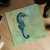 Indigo Sea Life I by Silvia Vassileva. Shown as a detailed flat fine art print, highlighting archival giclee quality. Available as an archival giclee rolled canvas, fine art paper, or poster print. SKU 22089a.