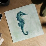 Indigo Sea Life I by Silvia Vassileva. Shown as a detailed flat fine art print, highlighting archival giclee quality. Available as an archival giclee rolled canvas, fine art paper, or poster print. SKU 46902a.