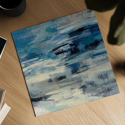 Indigo Wave by Silvia Vassileva. Shown as a detailed flat fine art print, highlighting archival giclee quality. Available as an archival giclee rolled canvas, fine art paper, or poster print. SKU 21582a.