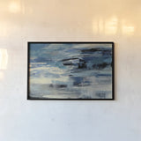 Indigo Wave Crop by Silvia Vassileva. shown as a paper print in a black flame. Available as a archival giclee rolled canvas, fine art paper, or poster print. SKU 21582i.