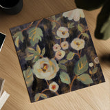 Indigo and Gold Branches II by Silvia Vassileva. Shown as a detailed flat fine art print, highlighting archival giclee quality. Available as an archival giclee rolled canvas, fine art paper, or poster print. SKU 87413a.