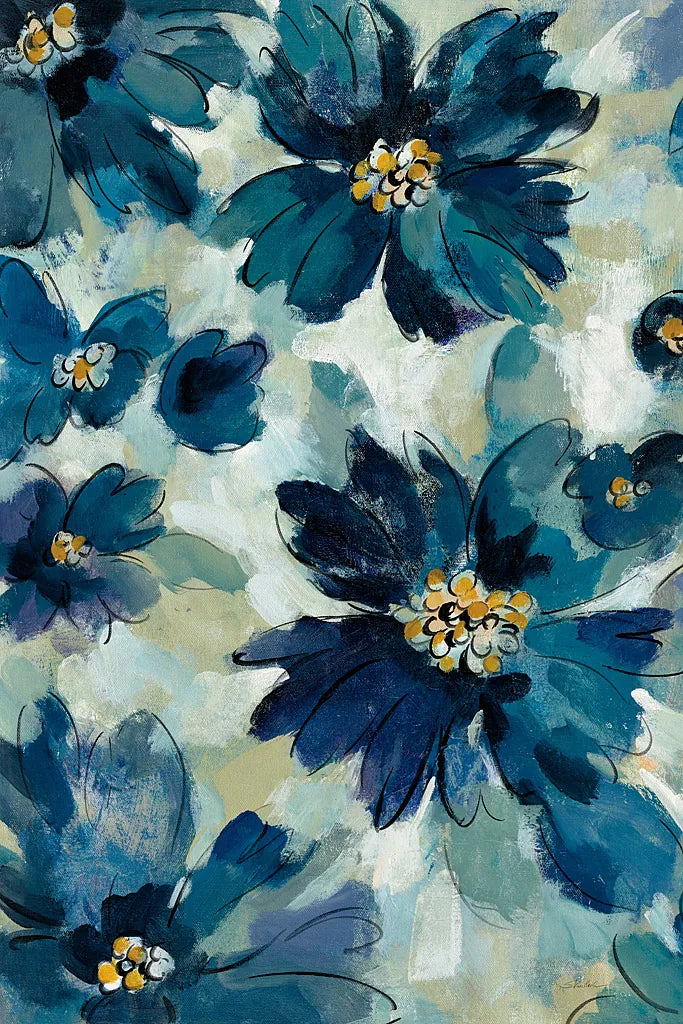 Inky Floral I by Silvia Vassileva. SKU 29745h. Archival Giclee Fine art print for wall decor.