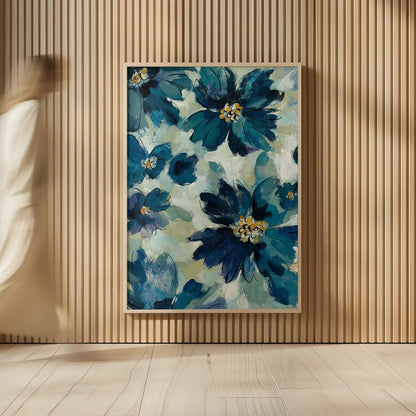 Inky Floral I by Silvia Vassileva. shown as over sized large wall art. Available as an archival giclee rolled canvas, fine art paper, or poster print. SKU 29745h.
