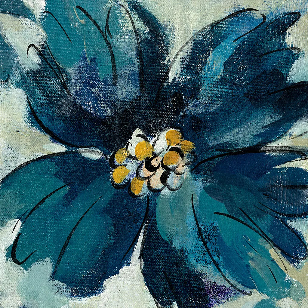 Inky Floral II by Silvia Vassileva. SKU 30310a. Archival Giclee Fine art print for wall decor.