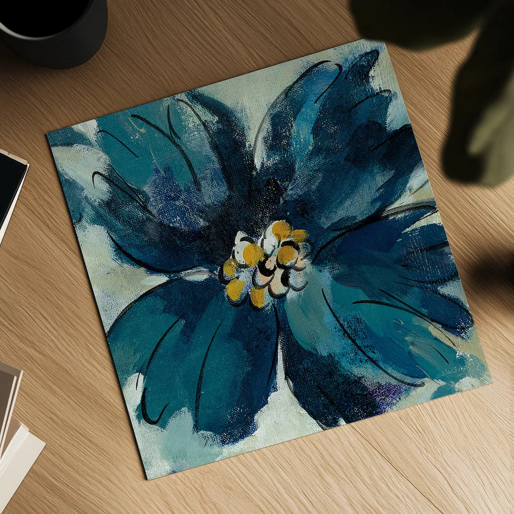 Inky Floral II by Silvia Vassileva. Shown as a detailed flat fine art print, highlighting archival giclee quality. Available as an archival giclee rolled canvas, fine art paper, or poster print. SKU 30310a.