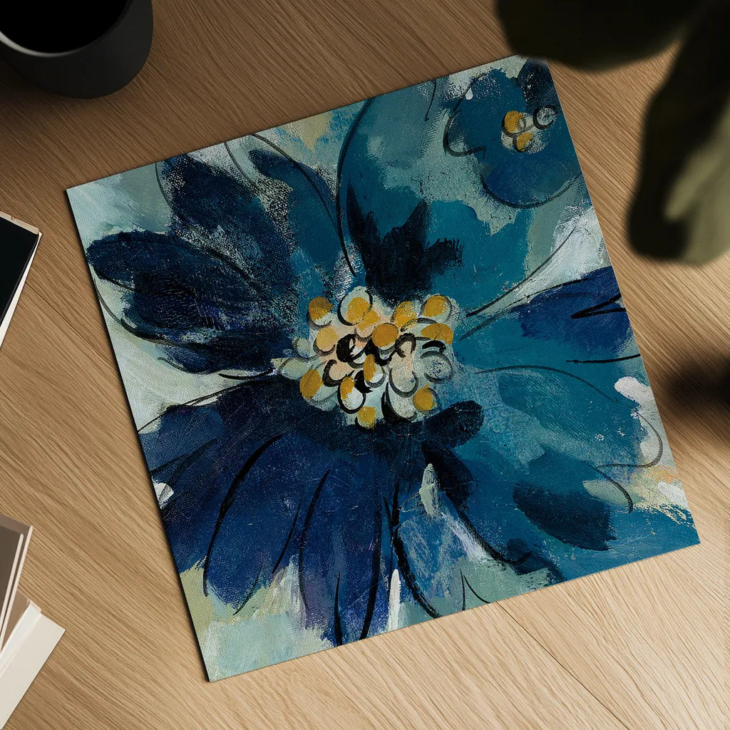 Inky Floral III by Silvia Vassileva. Shown as a detailed flat fine art print, highlighting archival giclee quality. Available as an archival giclee rolled canvas, fine art paper, or poster print. SKU 30311a.