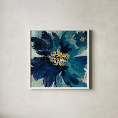 Inky Floral III by Silvia Vassileva. Shown in a crisp white glass frame for a clean and minimalist style. Available as an archival giclee rolled canvas, fine art paper, or poster print. SKU 30311a.