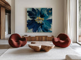 Inky Floral III by Silvia Vassileva. Shown as extra-large giant wall art in a modern living room. Available as an archival giclee rolled canvas, fine art paper, or poster print. SKU 30311a.