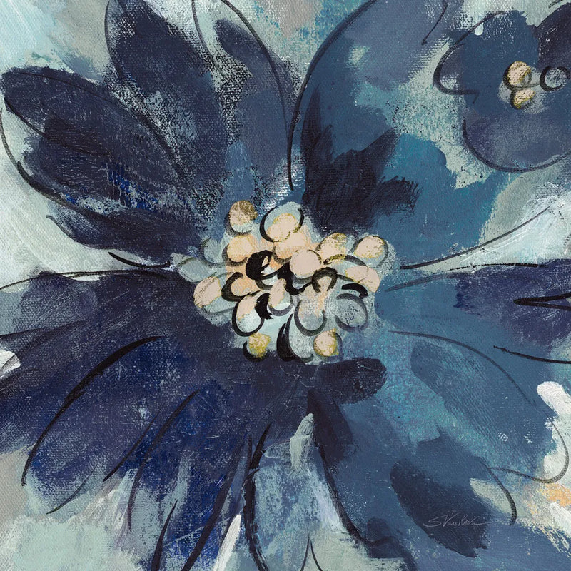 Inky Floral III Cool by Silvia Vassileva. SKU 56955a. Archival Giclee Fine art print for wall decor.