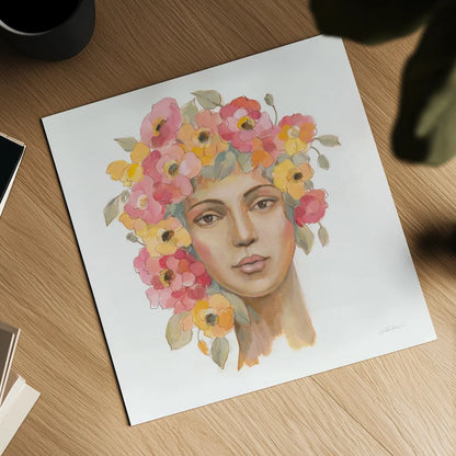International Woman I by Silvia Vassileva. Shown as a detailed flat fine art print, highlighting archival giclee quality. Available as an archival giclee rolled canvas, fine art paper, or poster print. SKU 65243a.