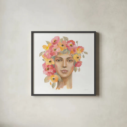 International Woman I by Silvia Vassileva. Shown in a sleek black glass frame for a contemporary gallery look. Available as an archival giclee rolled canvas, fine art paper, or poster print. SKU 65243a.