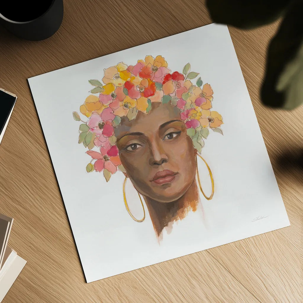 International Woman II by Silvia Vassileva. Shown as a detailed flat fine art print, highlighting archival giclee quality. Available as an archival giclee rolled canvas, fine art paper, or poster print. SKU 65244a.