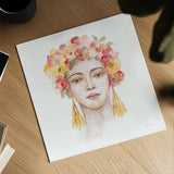 International Woman IV by Silvia Vassileva. Shown as a detailed flat fine art print, highlighting archival giclee quality. Available as an archival giclee rolled canvas, fine art paper, or poster print. SKU 65246a.
