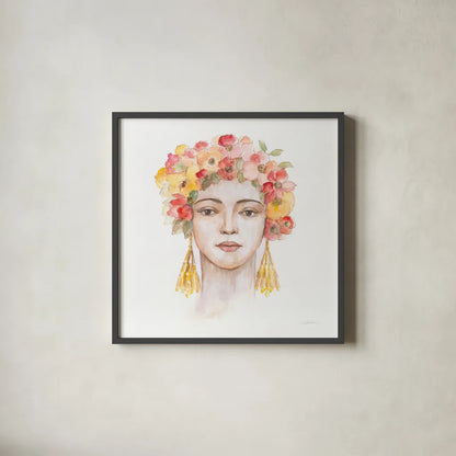 International Woman IV by Silvia Vassileva. Shown in a sleek black glass frame for a contemporary gallery look. Available as an archival giclee rolled canvas, fine art paper, or poster print. SKU 65246a.