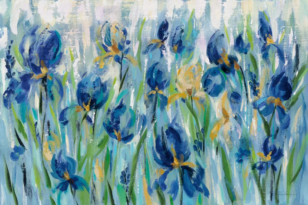 Iris Flower Bed by Silvia Vassileva. SKU 34107i. Archival Giclee Fine art print for wall decor.