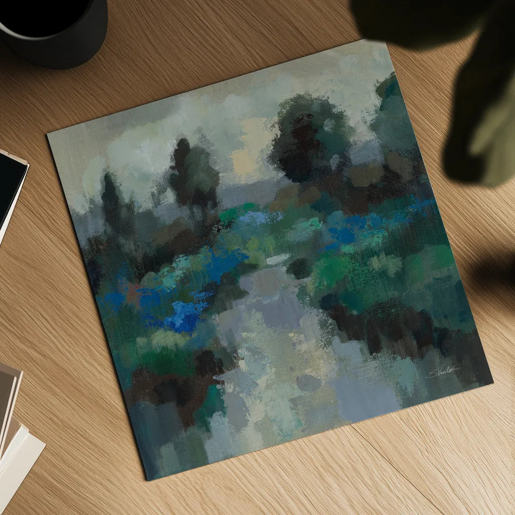 Iris Lake by Silvia Vassileva. Shown as a detailed flat fine art print, highlighting archival giclee quality. Available as an archival giclee rolled canvas, fine art paper, or poster print. SKU 100090a.