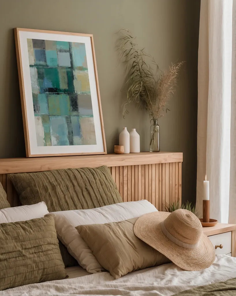 Island Hues II Crop by Silvia Vassileva. shown as a paper print in a natural frame. Available as a archival giclee rolled canvas, fine art paper, or poster print. SKU 15868h.