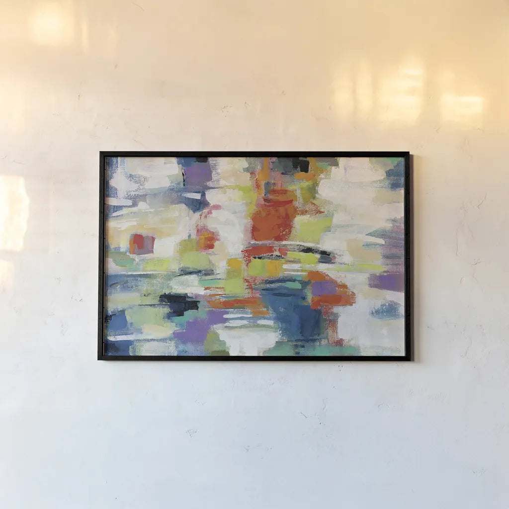 Island Town by Silvia Vassileva. shown as a paper print in a black flame. Available as a archival giclee rolled canvas, fine art paper, or poster print. SKU 26341i.