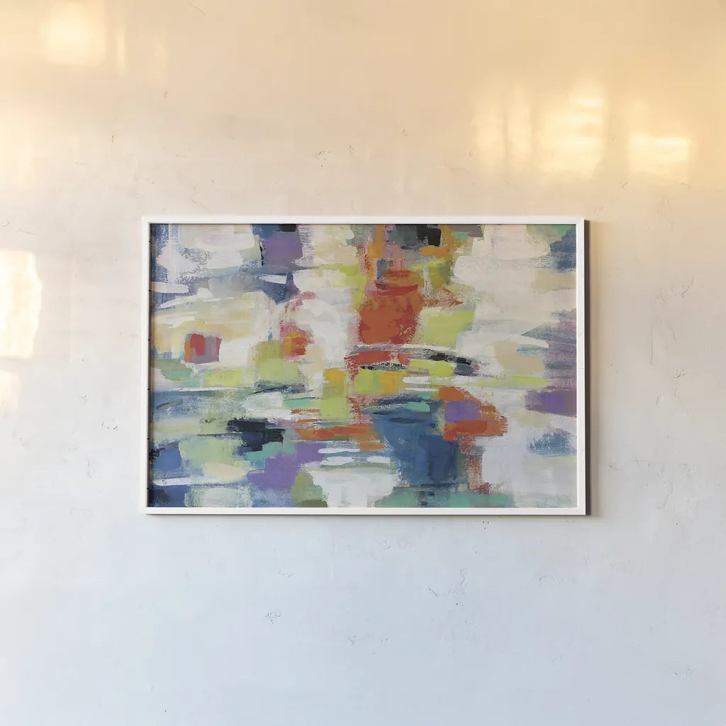 Island Town by Silvia Vassileva. shown as a paper print in a white frame. Available as a archival giclee rolled canvas, fine art paper, or poster print. SKU 26341i.