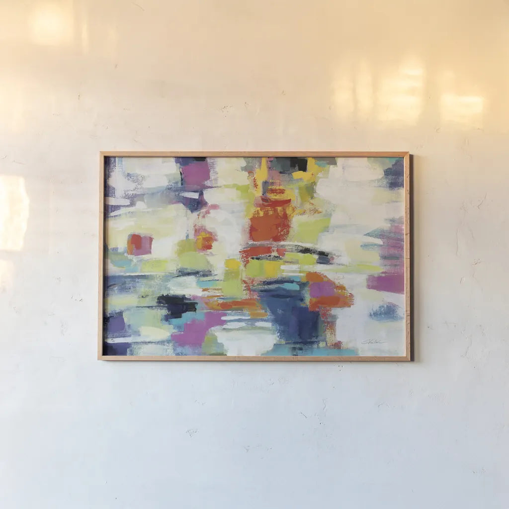 Island Town Bright by Silvia Vassileva. shown as a paper print in a natural frame. Available as a archival giclee rolled canvas, fine art paper, or poster print. SKU 64568i.