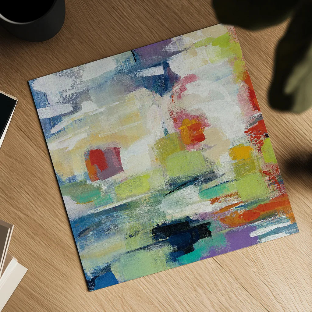 Island Town II by Silvia Vassileva. Shown as a detailed flat fine art print, highlighting archival giclee quality. Available as an archival giclee rolled canvas, fine art paper, or poster print. SKU 26481a.