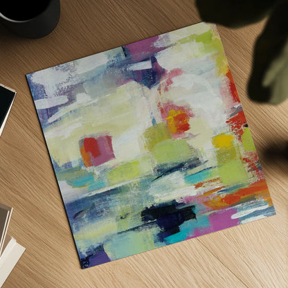 Island Town II Bright by Silvia Vassileva. Shown as a detailed flat fine art print, highlighting archival giclee quality. Available as an archival giclee rolled canvas, fine art paper, or poster print. SKU 64569a.