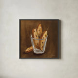 Italian Desserts IV by Silvia Vassileva. Shown in a sleek black glass frame for a contemporary gallery look. Available as an archival giclee rolled canvas, fine art paper, or poster print. SKU 103203a.