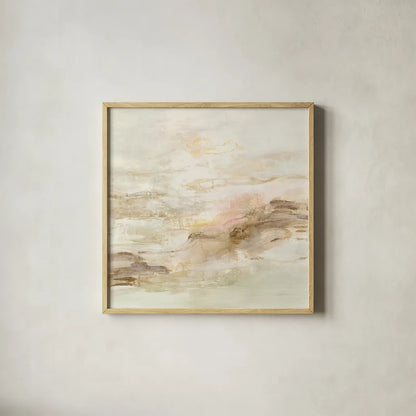 Ivory Hues by Silvia Vassileva. Shown in a natural wood glass frame for a timeless modern aesthetic. Available as an archival giclee rolled canvas, fine art paper, or poster print. SKU 63904a.