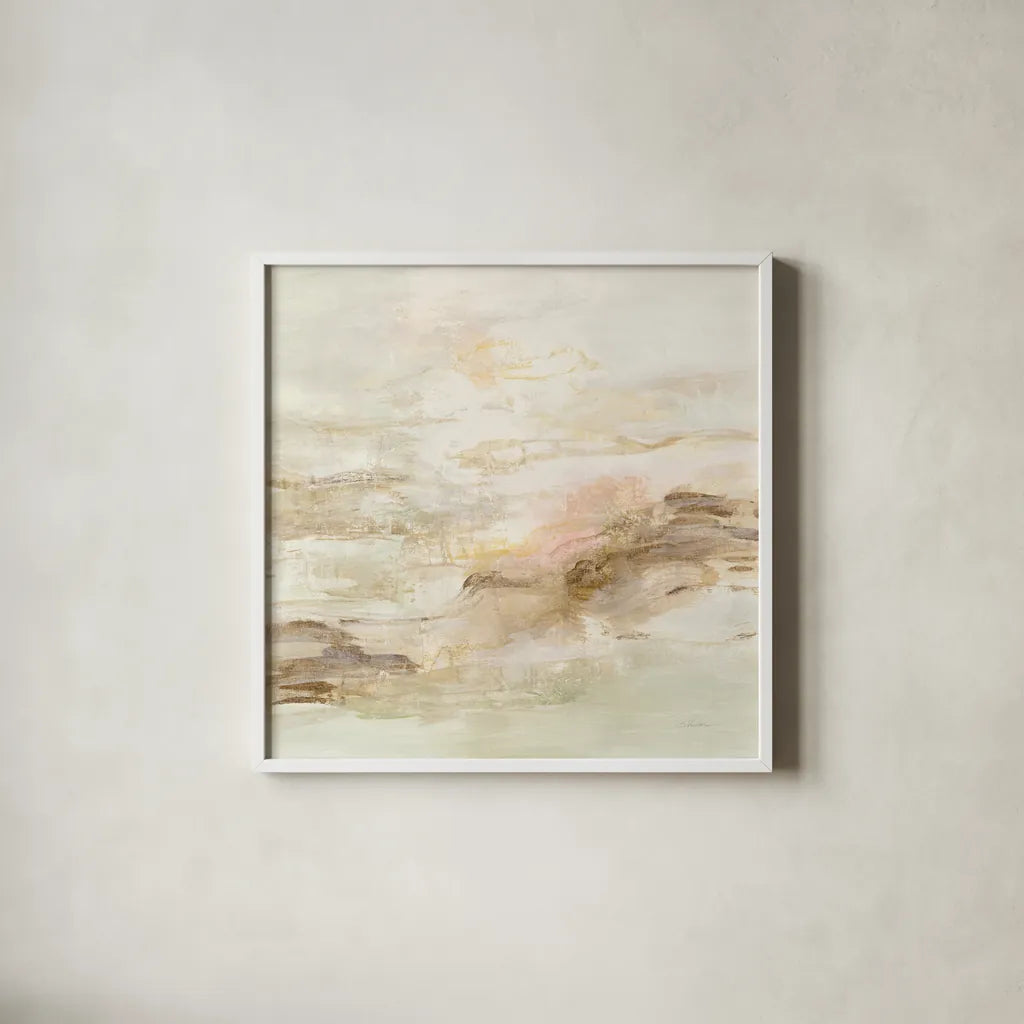 Ivory Hues by Silvia Vassileva. Shown in a crisp white glass frame for a clean and minimalist style. Available as an archival giclee rolled canvas, fine art paper, or poster print. SKU 63904a.