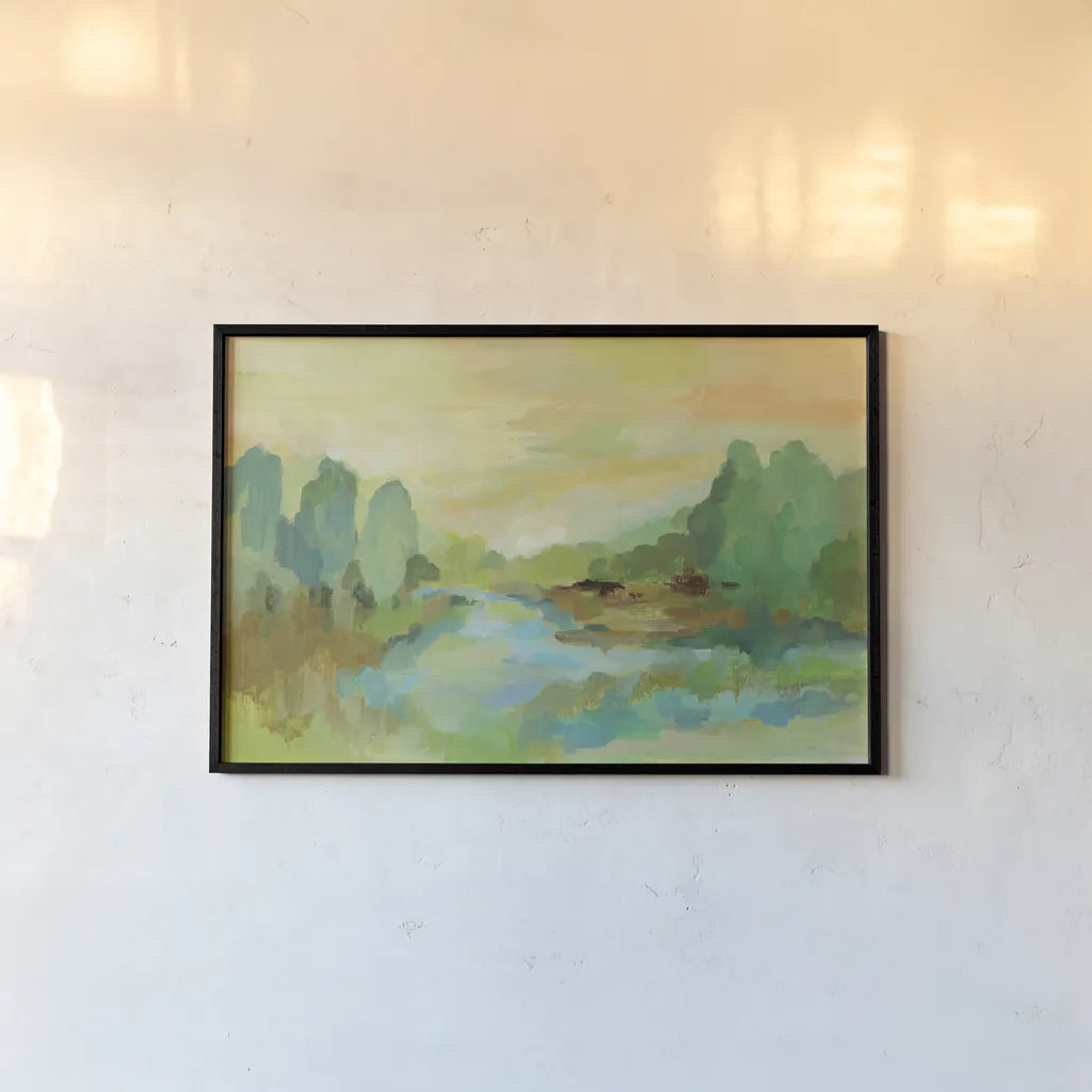 Jade Forest by Silvia Vassileva. shown as a paper print in a black flame. Available as a archival giclee rolled canvas, fine art paper, or poster print. SKU 28108i.