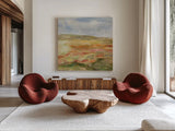 Jade Landscape by Silvia Vassileva. Shown as extra-large giant wall art in a modern living room. Available as an archival giclee rolled canvas, fine art paper, or poster print. SKU 89036a.
