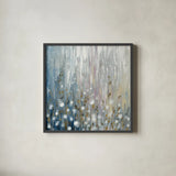 January Branches Flowers by Silvia Vassileva. Shown in a sleek black glass frame for a contemporary gallery look. Available as an archival giclee rolled canvas, fine art paper, or poster print. SKU 47534a.