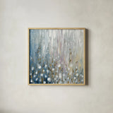 January Branches Flowers by Silvia Vassileva. Shown in a natural wood glass frame for a timeless modern aesthetic. Available as an archival giclee rolled canvas, fine art paper, or poster print. SKU 47534a.