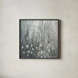 January Branches Gray by Silvia Vassileva. Shown in a sleek black glass frame for a contemporary gallery look. Available as an archival giclee rolled canvas, fine art paper, or poster print. SKU 59629a.