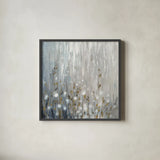 January Branches Neutral by Silvia Vassileva. Shown in a sleek black glass frame for a contemporary gallery look. Available as an archival giclee rolled canvas, fine art paper, or poster print. SKU 43750a.