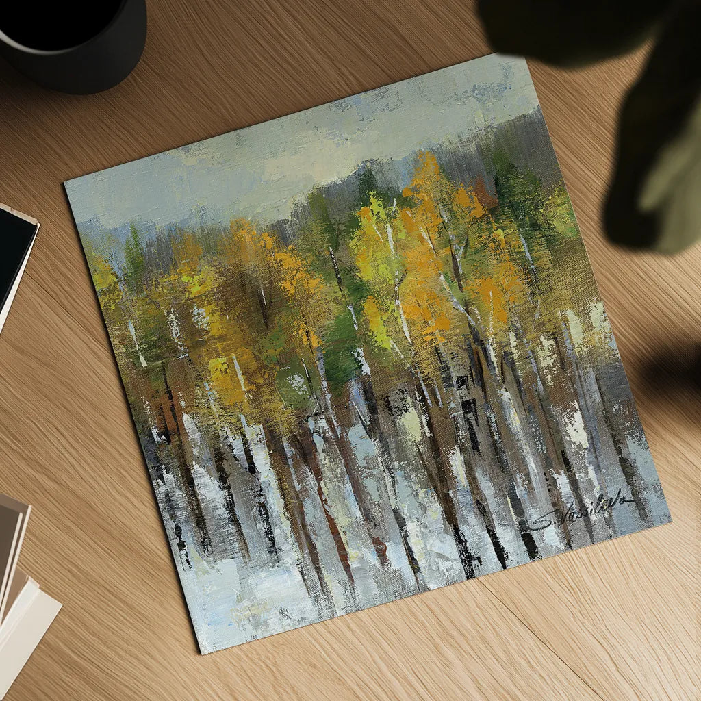 January Landscape by Silvia Vassileva. Shown as a detailed flat fine art print, highlighting archival giclee quality. Available as an archival giclee rolled canvas, fine art paper, or poster print. SKU 23405a.