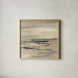 January Road by Silvia Vassileva. Shown in a natural wood glass frame for a timeless modern aesthetic. Available as an archival giclee rolled canvas, fine art paper, or poster print. SKU 31684a.