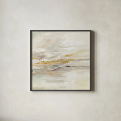 January Slopes by Silvia Vassileva. Shown in a sleek black glass frame for a contemporary gallery look. Available as an archival giclee rolled canvas, fine art paper, or poster print. SKU 77107a.