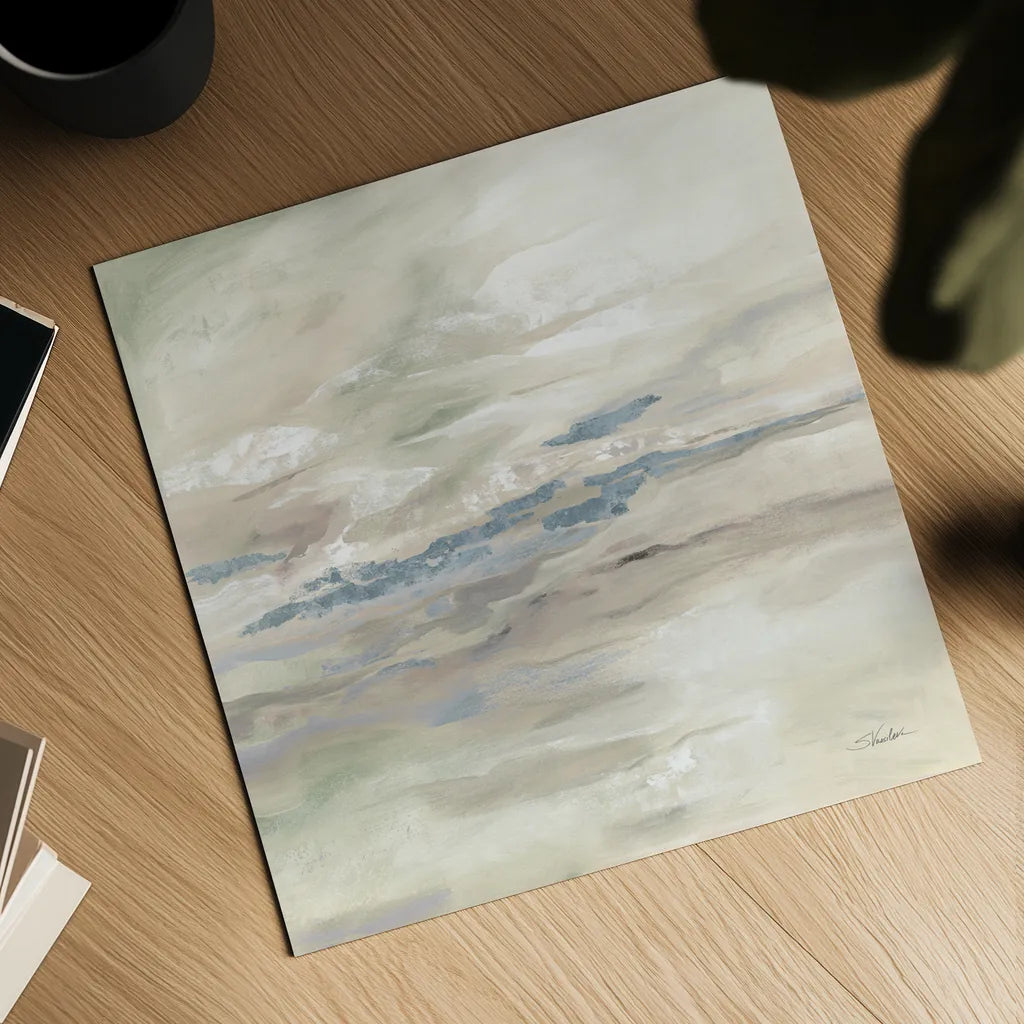 January Slopes Neutral by Silvia Vassileva. Shown as a detailed flat fine art print, highlighting archival giclee quality. Available as an archival giclee rolled canvas, fine art paper, or poster print. SKU 83550a.