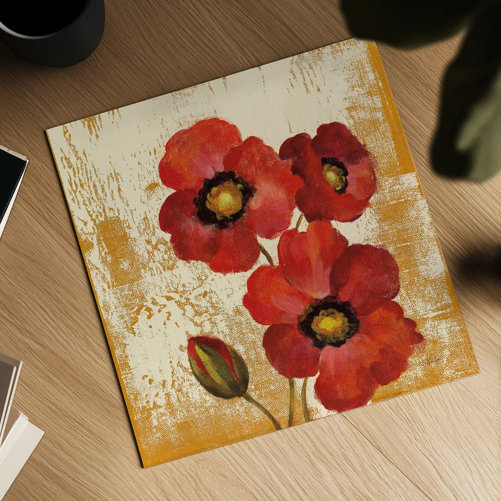 Jewel Flower I by Silvia Vassileva. Shown as a detailed flat fine art print, highlighting archival giclee quality. Available as an archival giclee rolled canvas, fine art paper, or poster print. SKU 61017a.