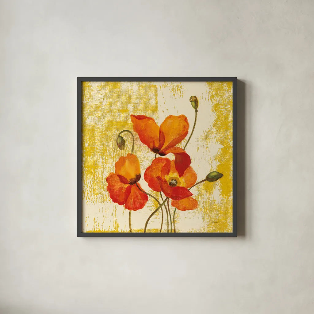 Jewel Flower III by Silvia Vassileva. Shown in a sleek black glass frame for a contemporary gallery look. Available as an archival giclee rolled canvas, fine art paper, or poster print. SKU 61019a.