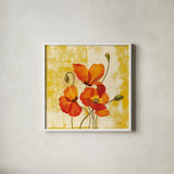Jewel Flower III by Silvia Vassileva. Shown in a crisp white glass frame for a clean and minimalist style. Available as an archival giclee rolled canvas, fine art paper, or poster print. SKU 61019a.