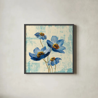 Jewel Flower IX by Silvia Vassileva. Shown in a sleek black glass frame for a contemporary gallery look. Available as an archival giclee rolled canvas, fine art paper, or poster print. SKU 61023a.