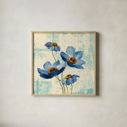 Jewel Flower IX by Silvia Vassileva. Shown in a natural wood glass frame for a timeless modern aesthetic. Available as an archival giclee rolled canvas, fine art paper, or poster print. SKU 61023a.
