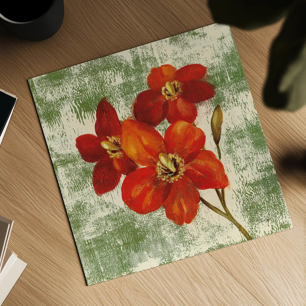 Jewel Flower V by Silvia Vassileva. Shown as a detailed flat fine art print, highlighting archival giclee quality. Available as an archival giclee rolled canvas, fine art paper, or poster print. SKU 61024a.