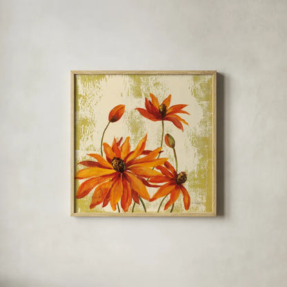 Jewel Flower VI by Silvia Vassileva. Shown in a natural wood glass frame for a timeless modern aesthetic. Available as an archival giclee rolled canvas, fine art paper, or poster print. SKU 61025a.