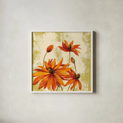 Jewel Flower VI by Silvia Vassileva. Shown in a crisp white glass frame for a clean and minimalist style. Available as an archival giclee rolled canvas, fine art paper, or poster print. SKU 61025a.