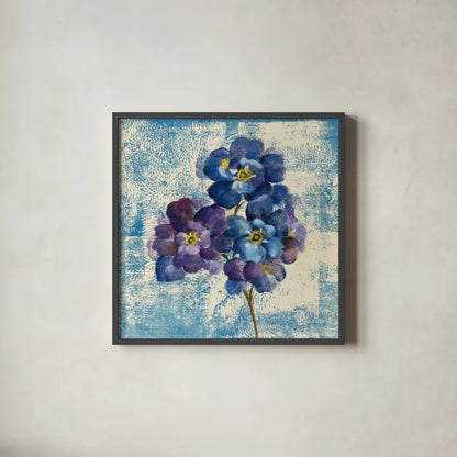 Jewel Flower VII by Silvia Vassileva. Shown in a sleek black glass frame for a contemporary gallery look. Available as an archival giclee rolled canvas, fine art paper, or poster print. SKU 61026a.